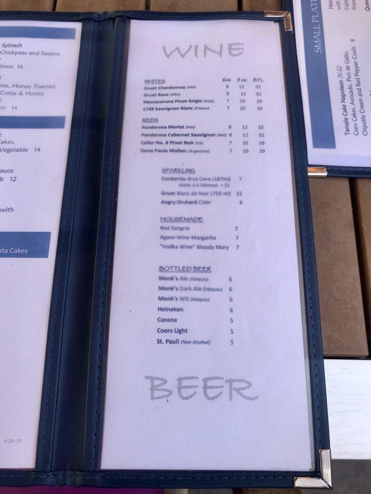 Menu at Café Abiquiu & LaTerraza restaurant, Abiquiu