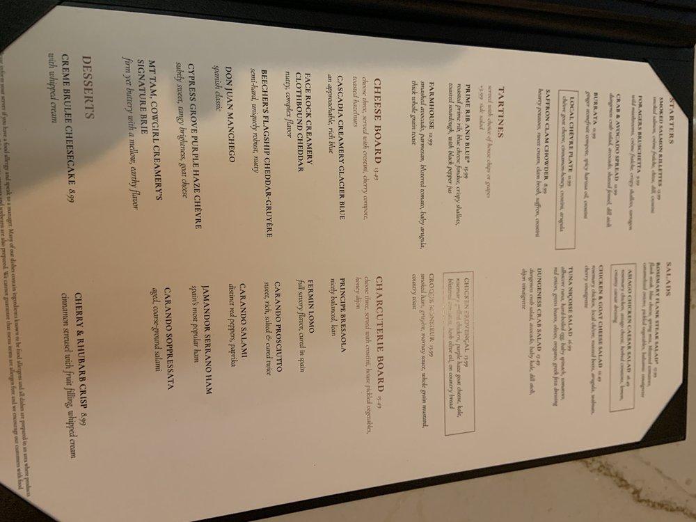 Menu at Le Grand Comptoir pub & bar, Seattle