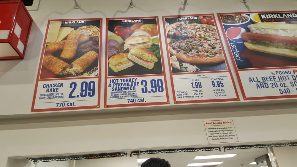 Menu at Costco Bakery, Federal Way