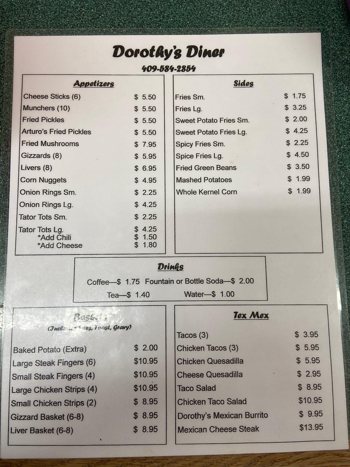 Menu at Mama's Kitchen restaurant, Pineland