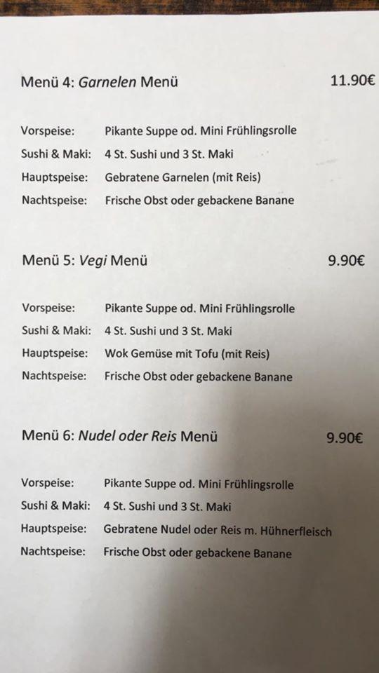 Speisekarte von Japan House restaurant, Braunau am Inn