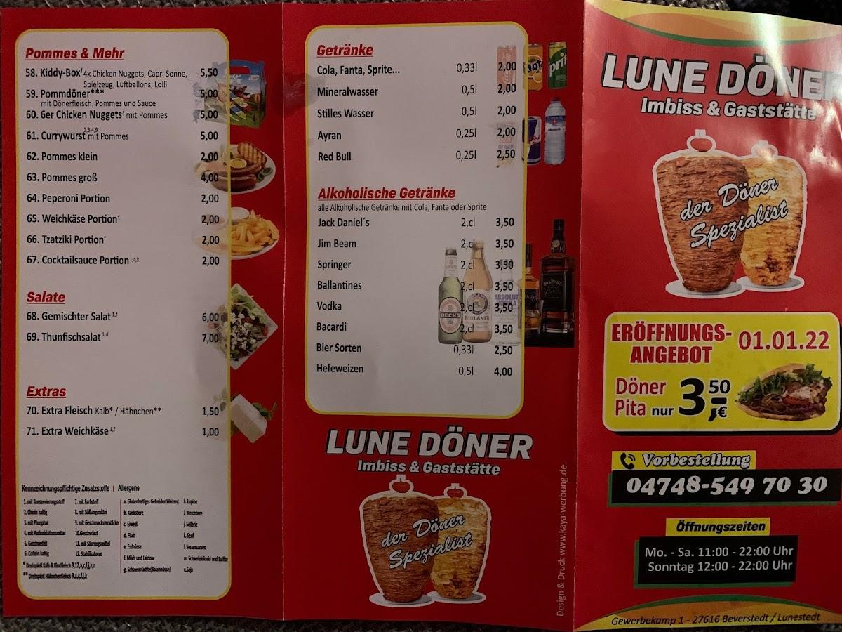 Speisekarte von Lune Döner restaurant, Beverstedt