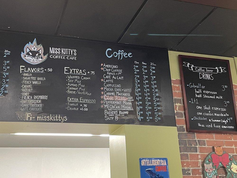 Menu at Miss Kitty's Coffee Cafe, Great Falls