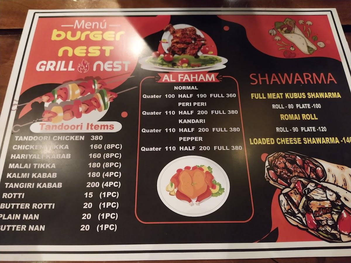 Burger Nest Chalakudy menu