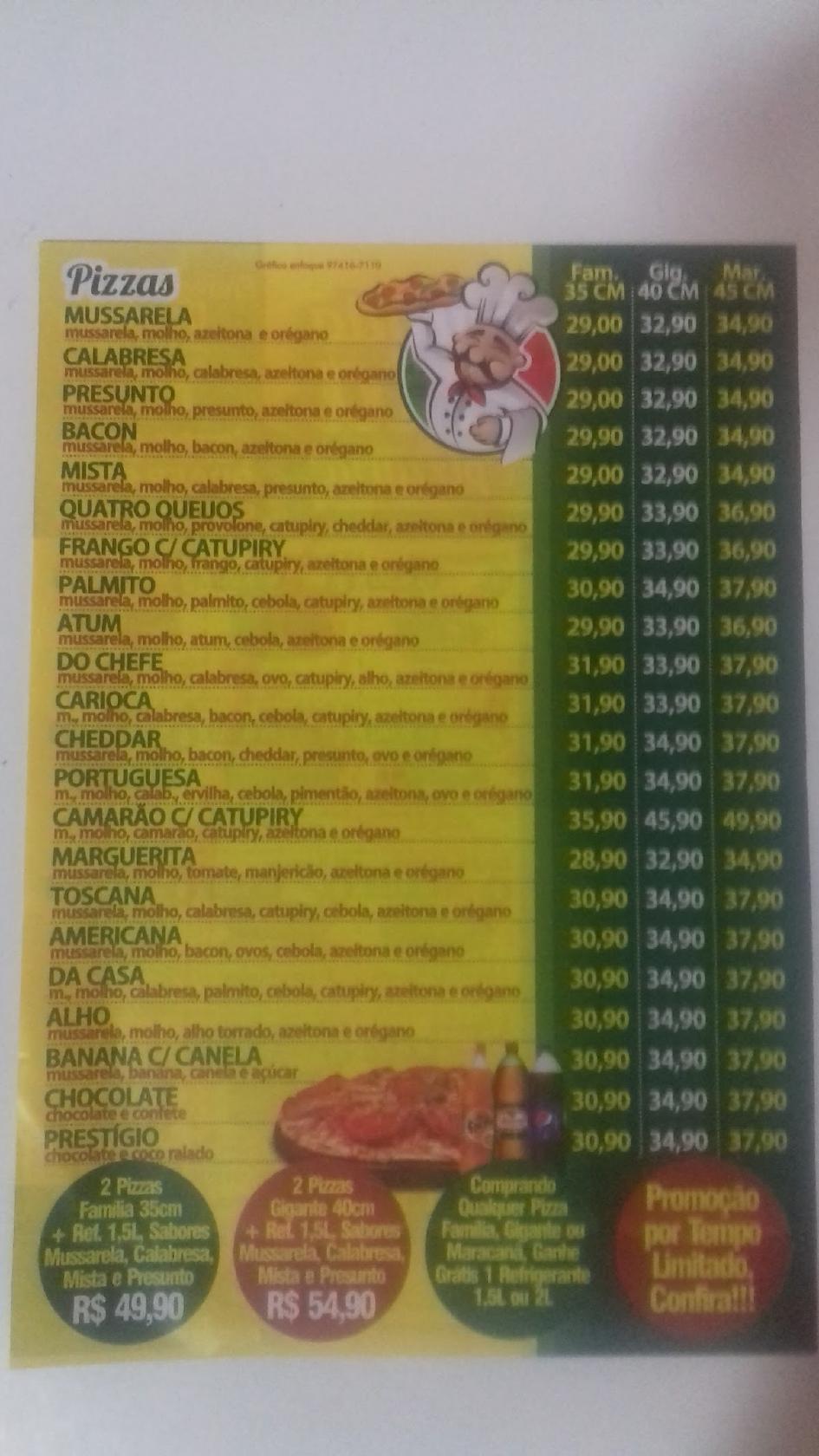 Parada Certa 94 cardápio