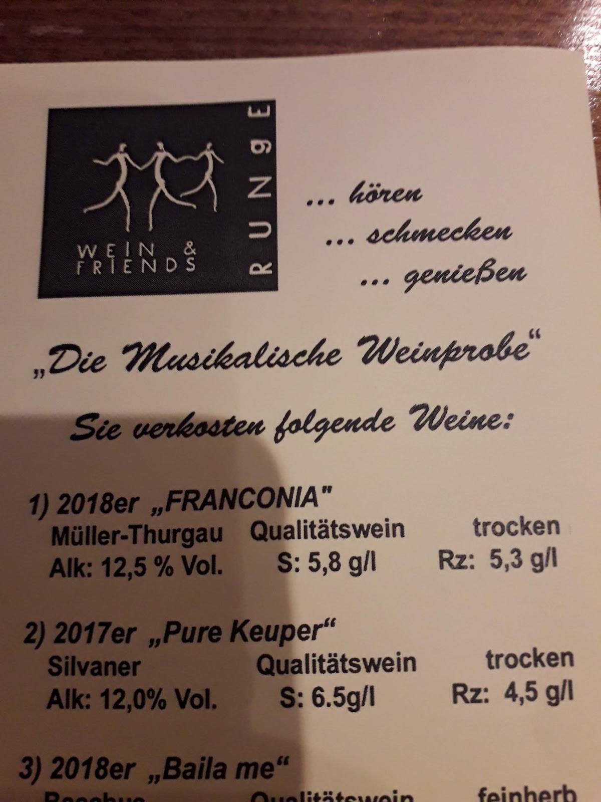 Menu at WEIN & FRIENDS Runge pub & bar, Grettstadt