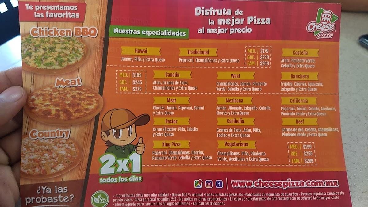 Carta del restaurante Cheese Pizza, Solidaridad I, Aguascalientes