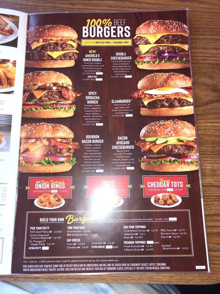 Menu at Denny's restaurant, Las Vegas, S Rainbow Blvd