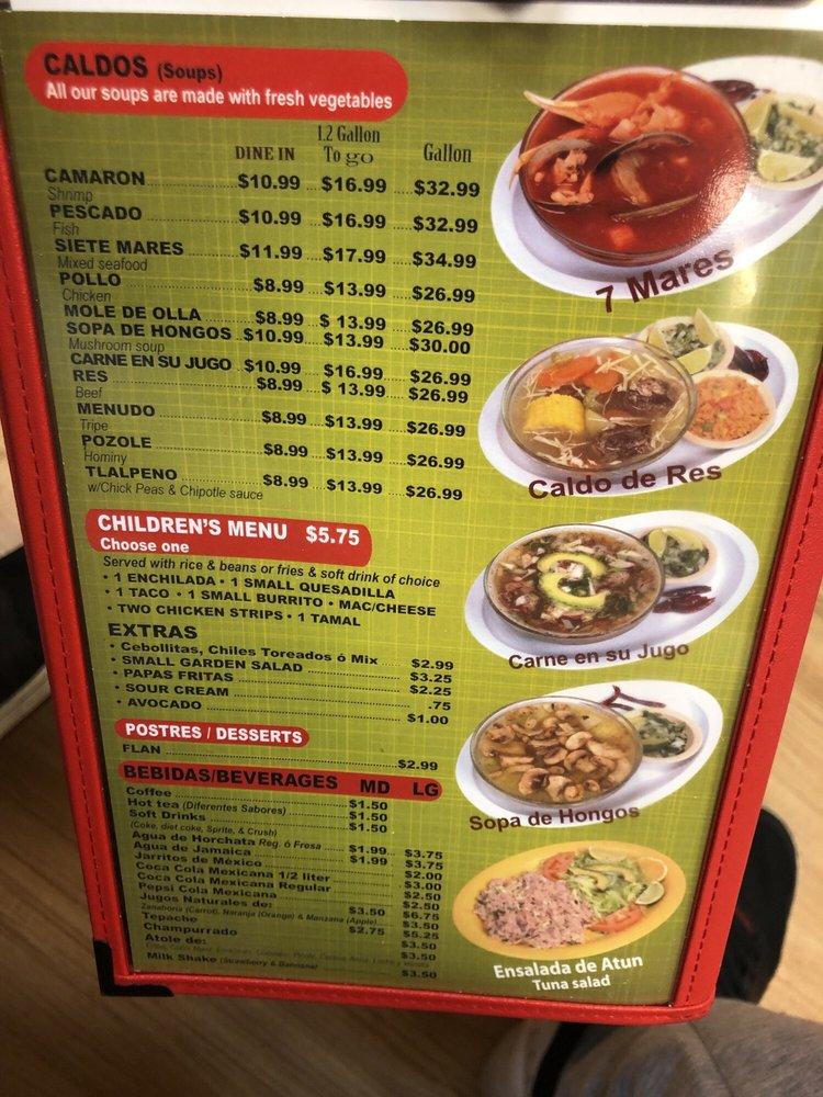 Menu at La Fogata Mexican Cuisine restaurant, Streamwood