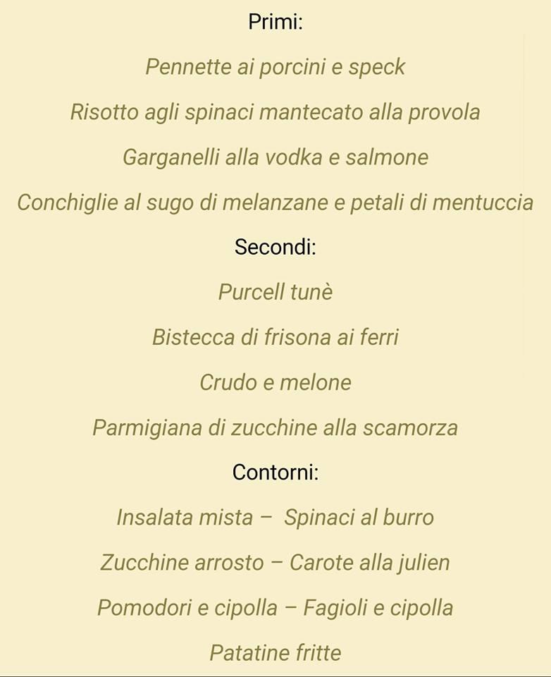 Menu Da Agriturismo Da Antonio Ristorante Trezzo Sull Adda