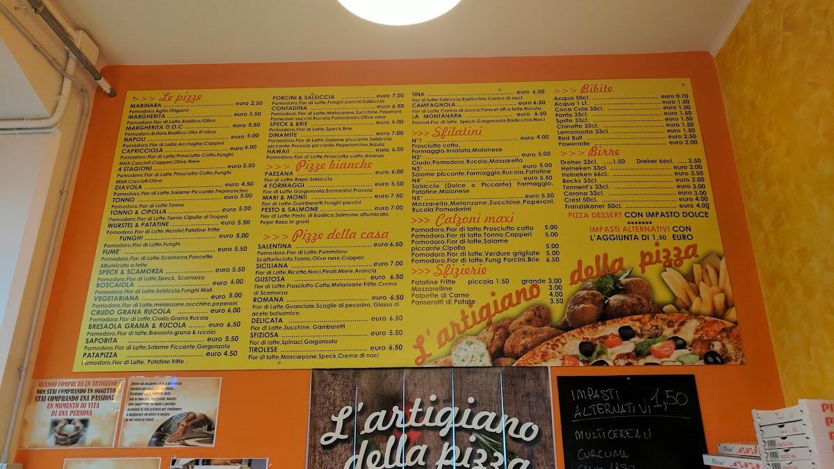 Menu At L Artigiano Della Pizza Restaurant Parabita