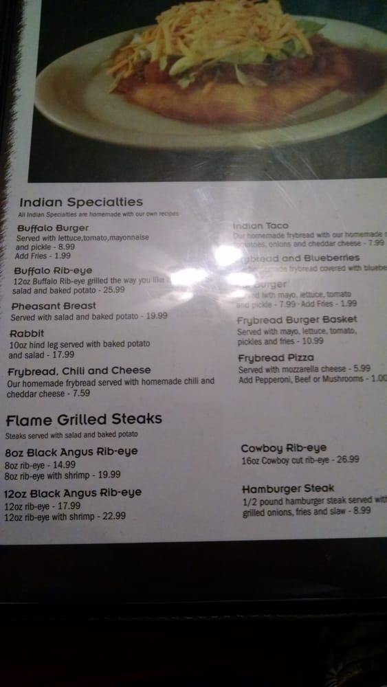 Menu at Paul's Family Restaurant, Cherokee