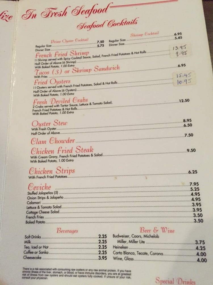 Menu at The Oyster Bar ll, Brownsville, 153 Paredes Line Rd