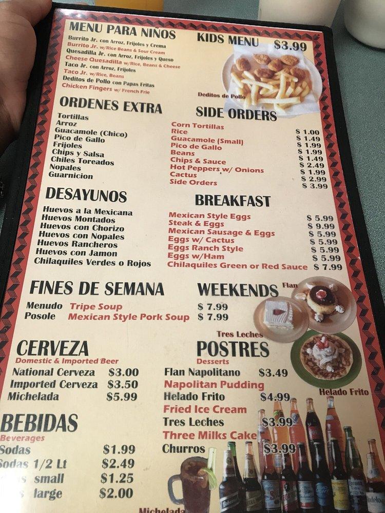 Menu at La Hacienda restaurant, Winter Park, Aloma Ave 145