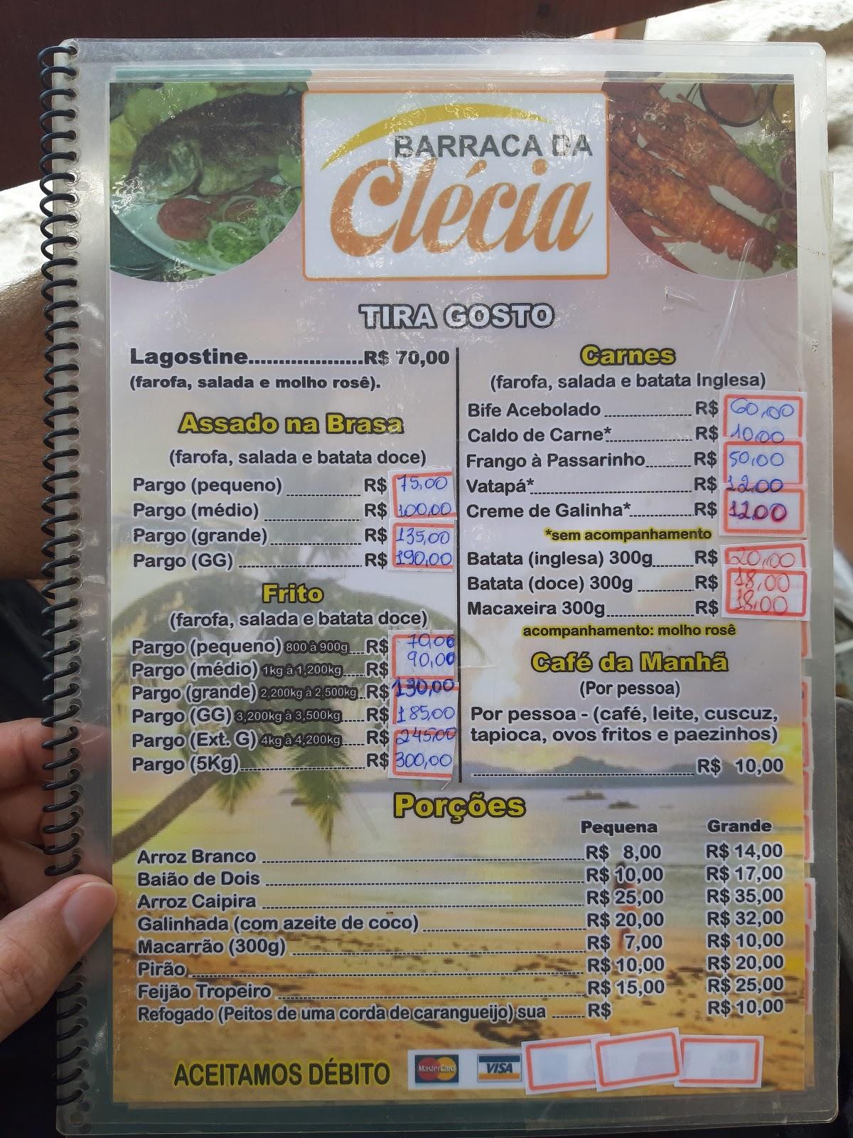 Menu Em Barraca Da Clecia Brasil