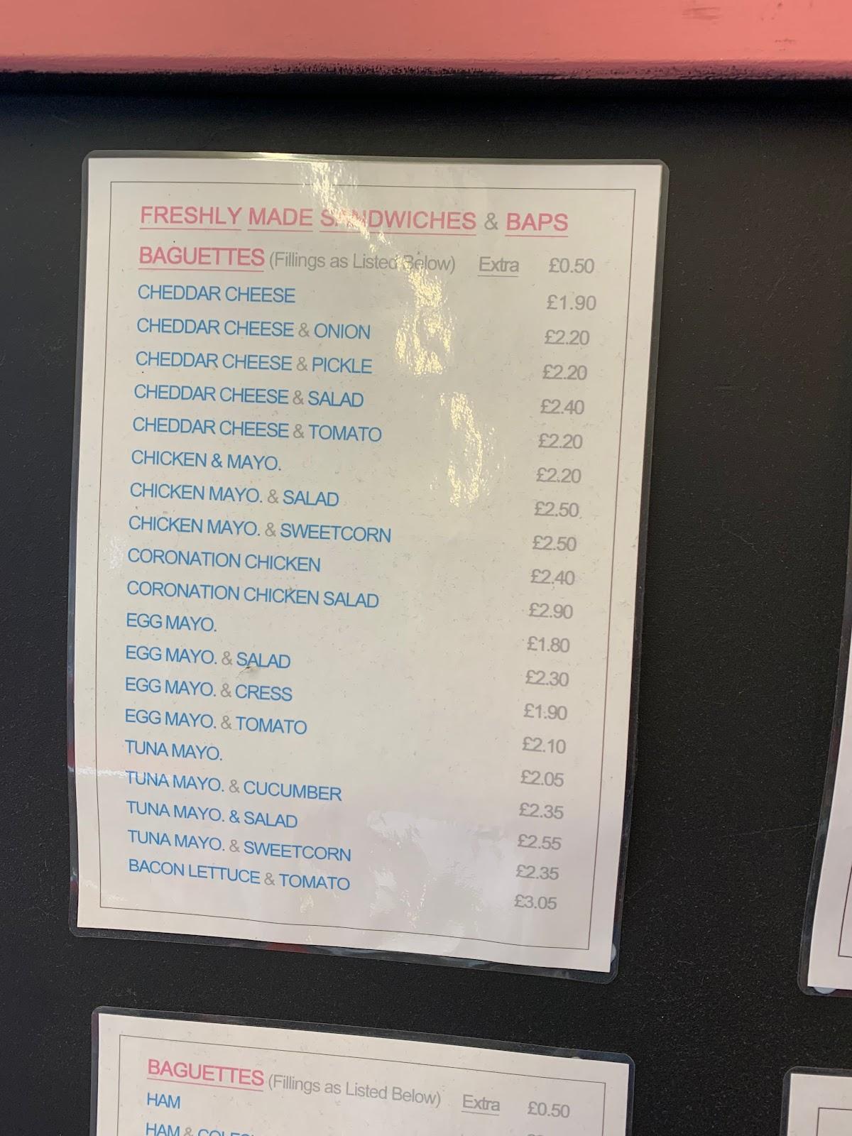 Menu at Woodbridge Cafe, Guildford