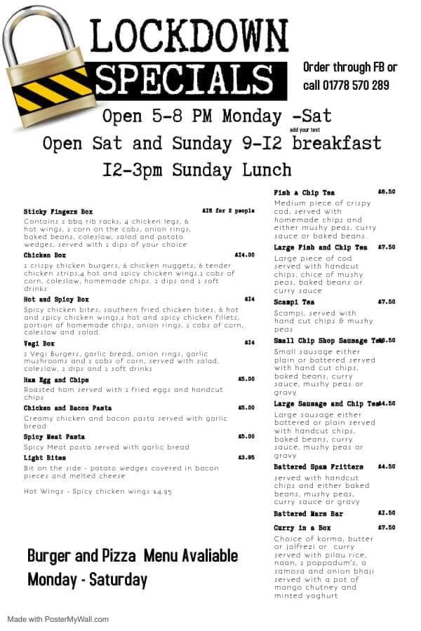 Menu at The Five Bells Morton pub & bar, Bourne