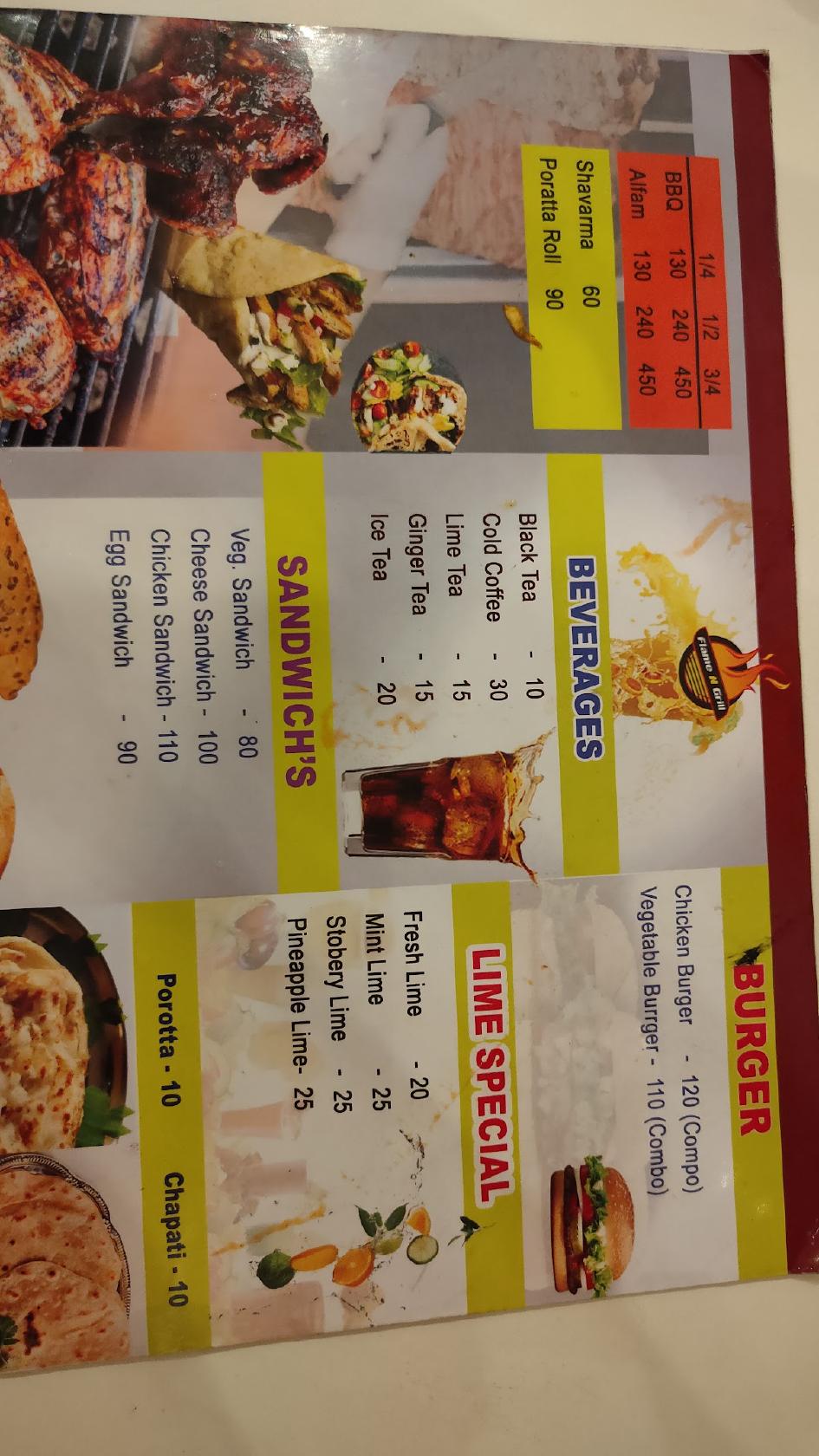 Menu at Flame N Grill, Ayarkunnam