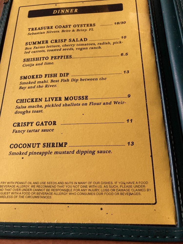 Menu at Over Under pub & bar, Miami