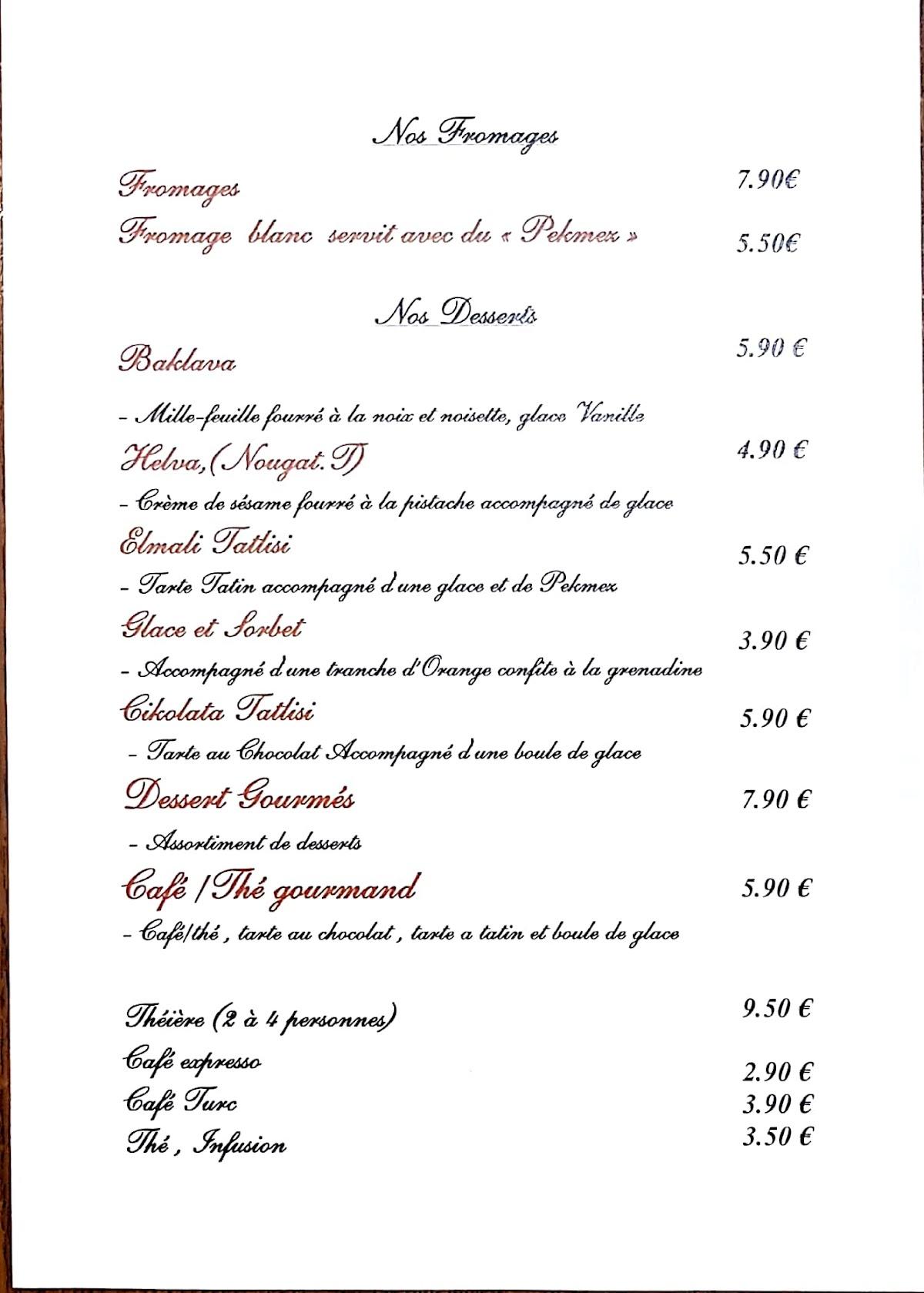 Menu at Restaurant le Pacha Auxerre, Auxerre