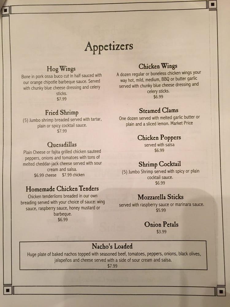 Menu at Samson's Bar & Restaurant, Schodack Center