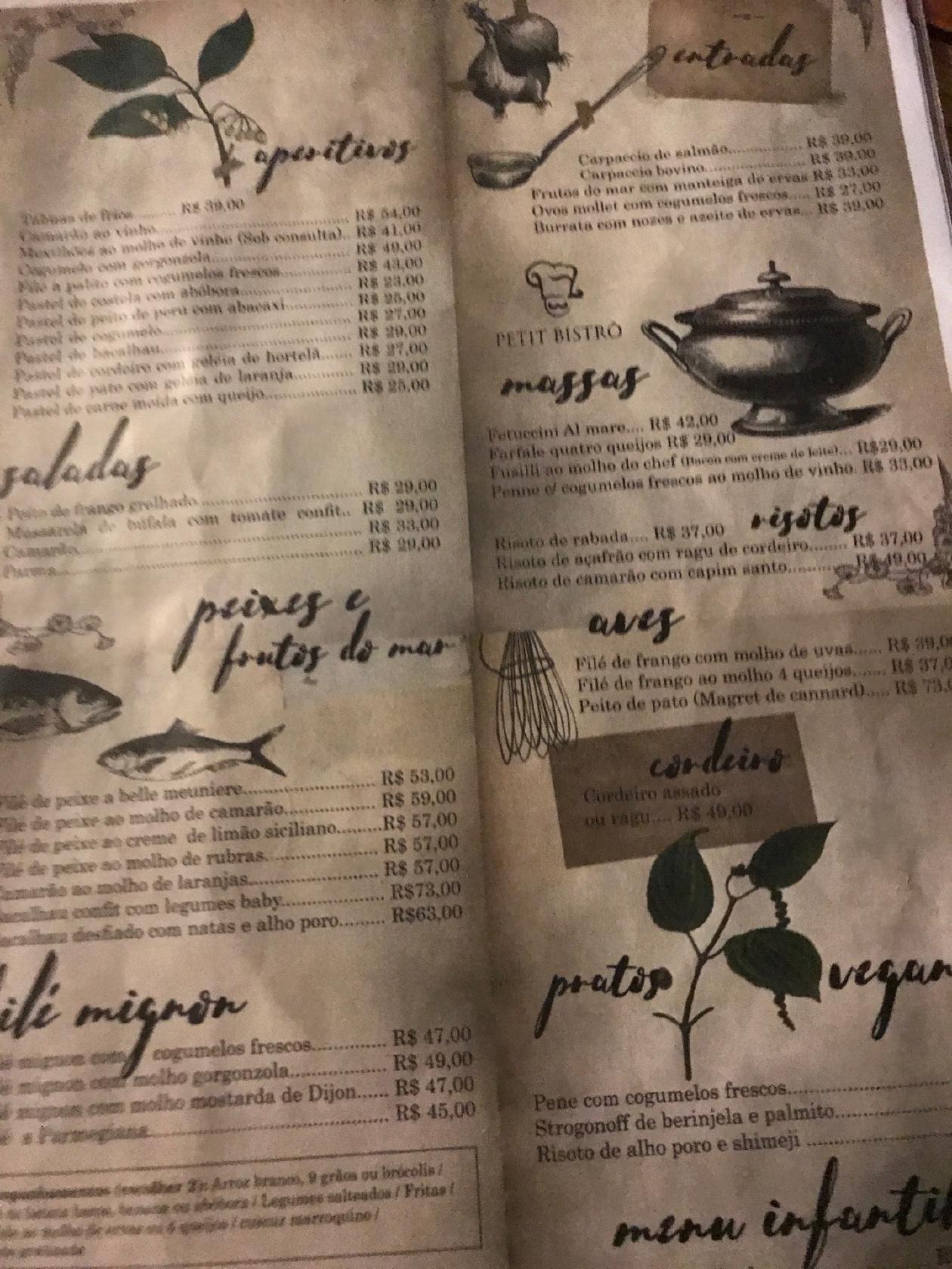 Chef Ebiner Espaço Gastronômico cardápio