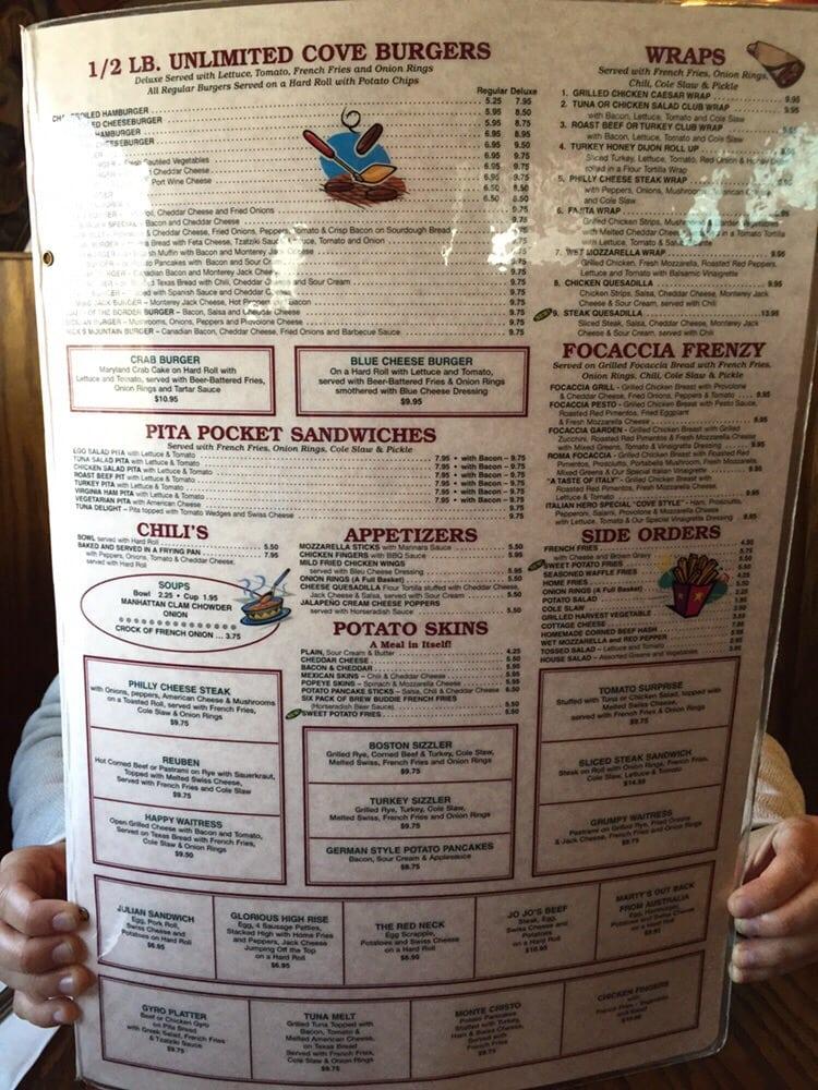 Menu at Mariner's Cove Restaurant, Brielle