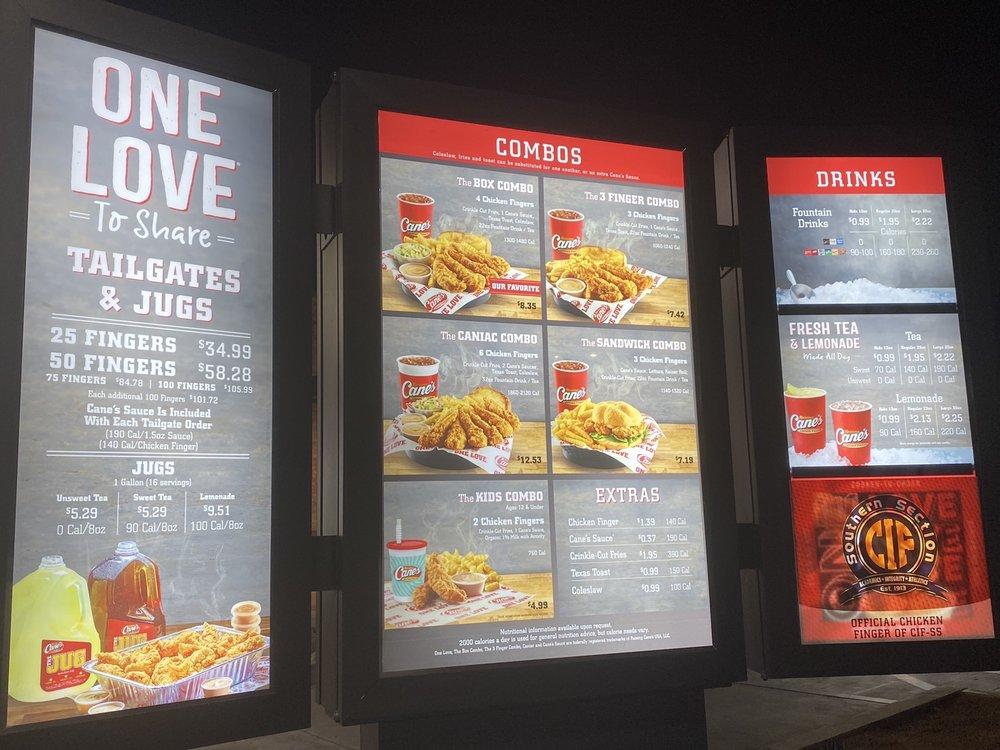 Menu at Raising Cane's Chicken Fingers fast food, Glendora