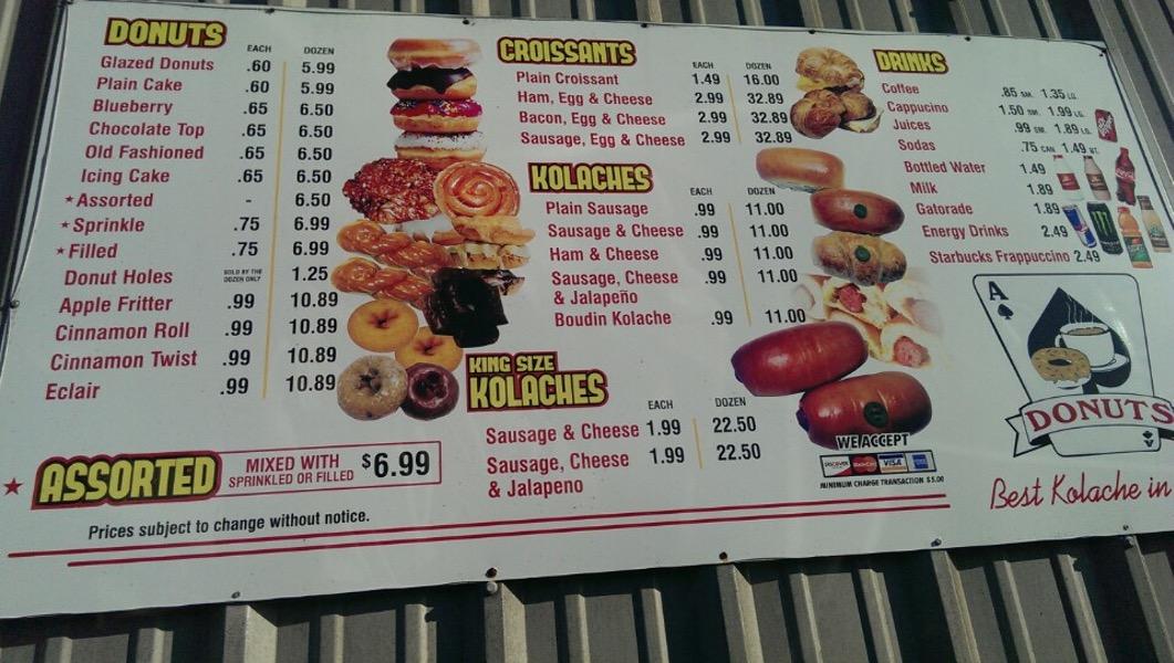 Menu At Ace Donuts Jennings 
