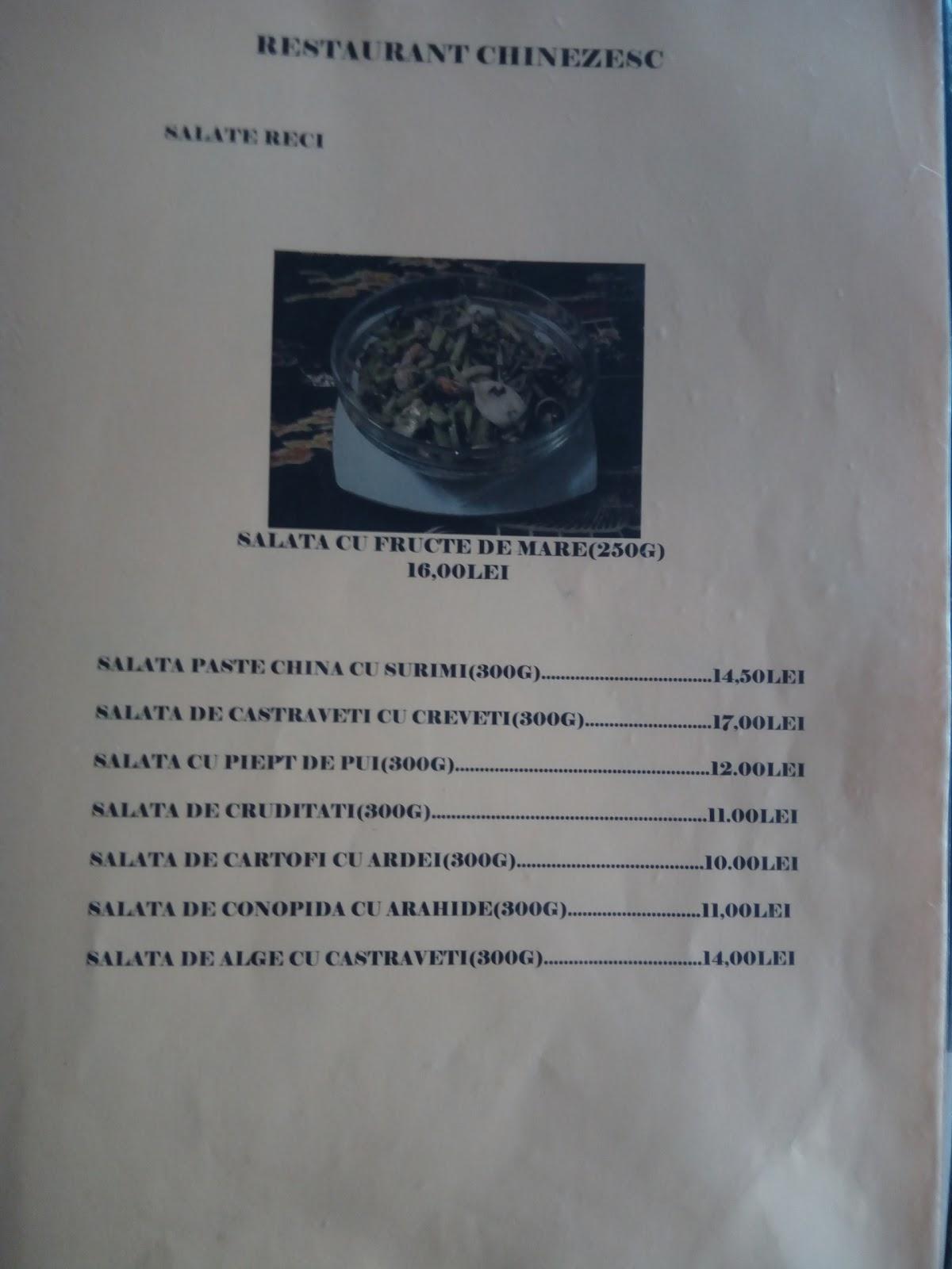 Menu at Restaurant Chinezesc, Alba Iulia, Strada Morii 5