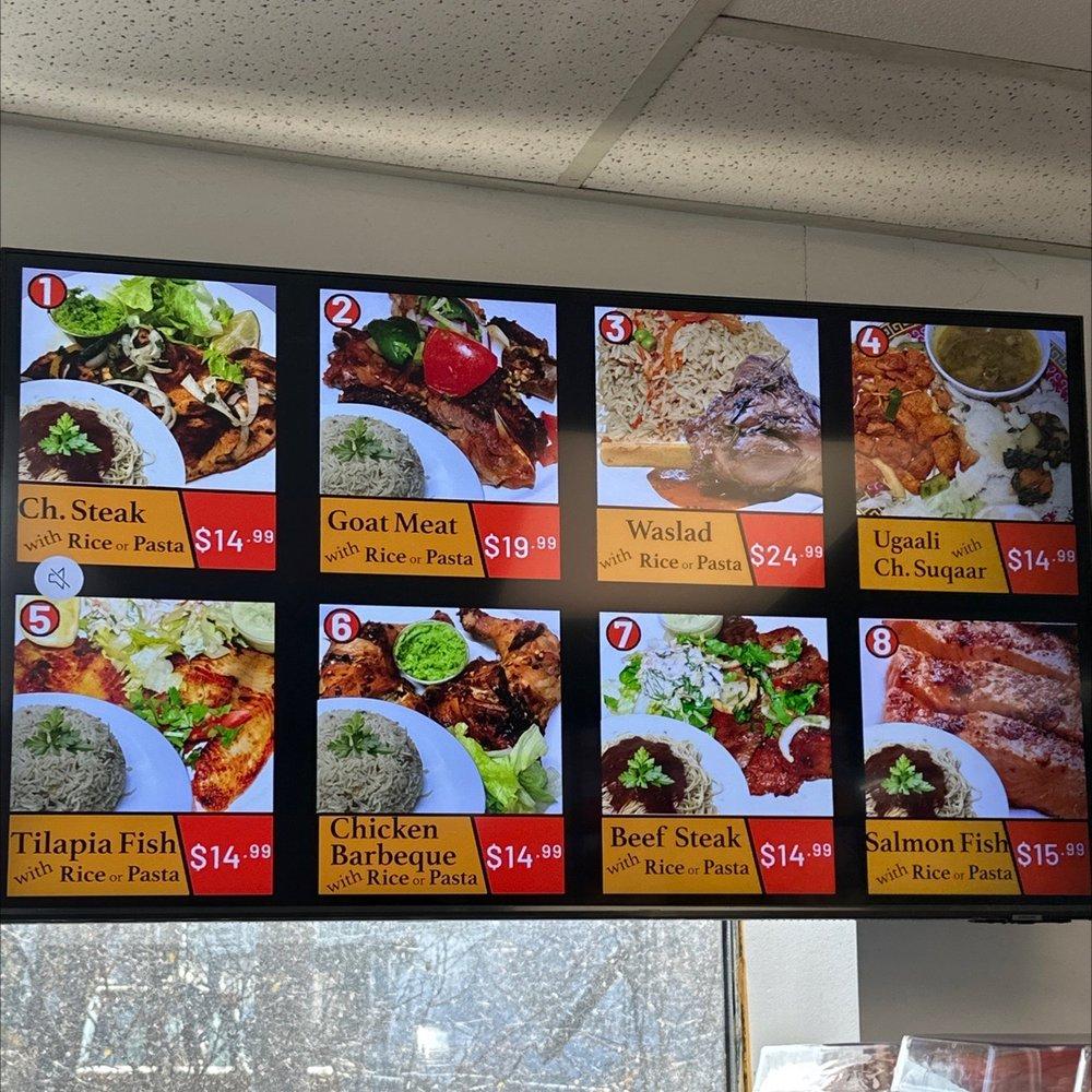 Menu at Sambusa King restaurant, Hopkins