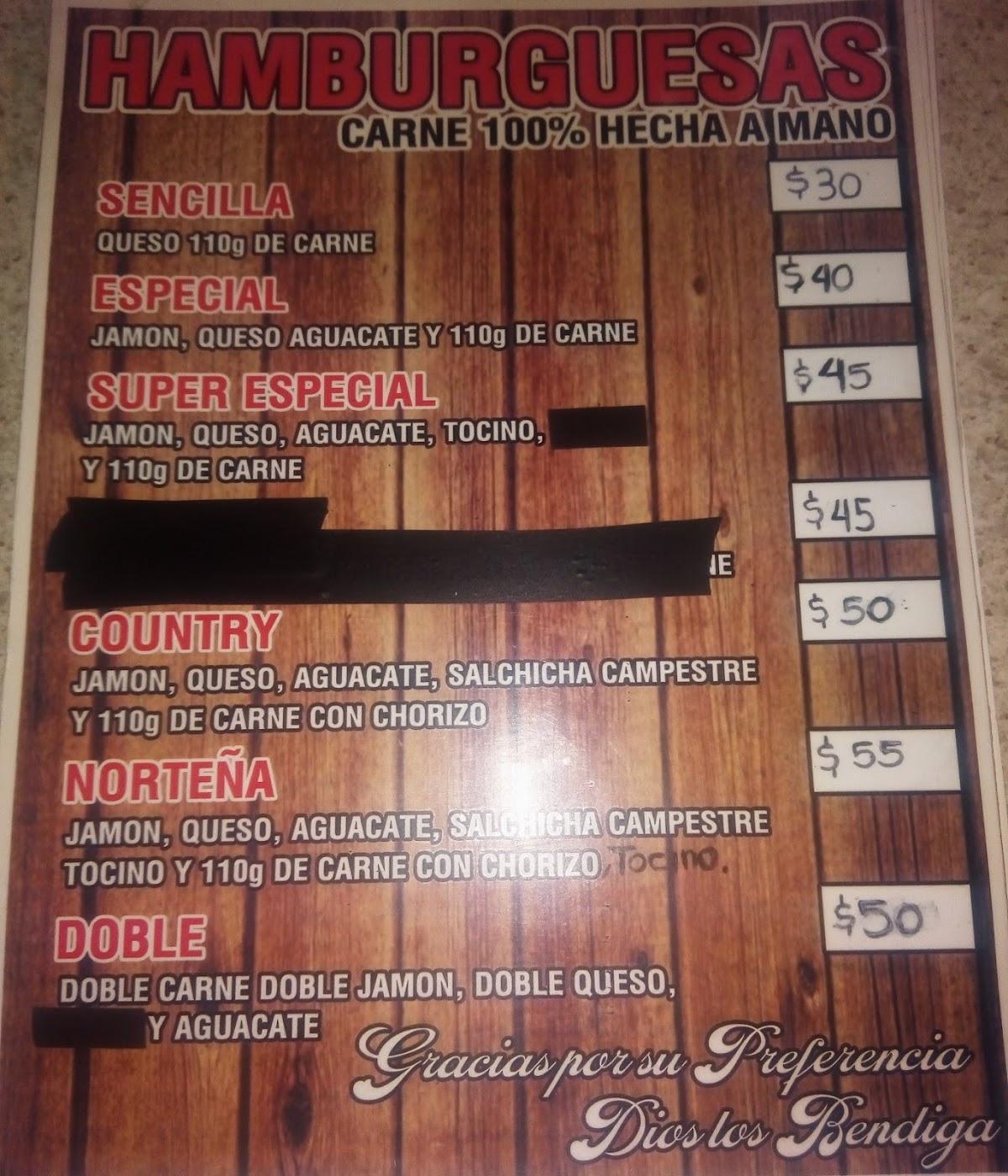 Carta del restaurante Tacos El Gordo, Chihuahua