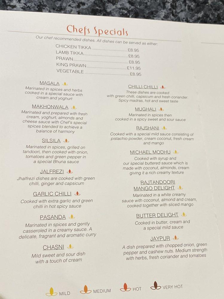 Menu at THE RAJ TANDOORI fast food, Inverness