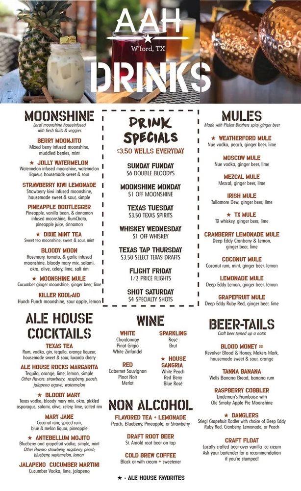 Menu  Antebellum Ale House