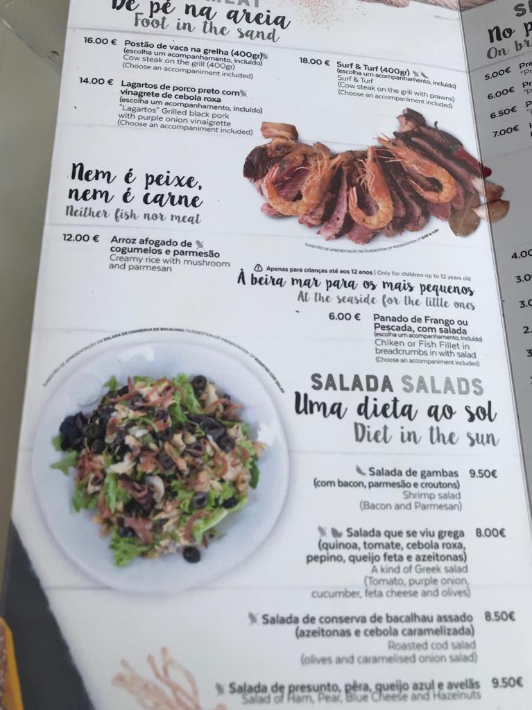 Carta de Bronze Seafood & Lounge Bar, Gafanha da Encarnação