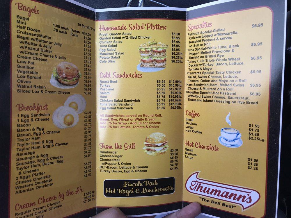 Menu at Lincoln Park Hot Bagel & restaurant, Lincoln Park