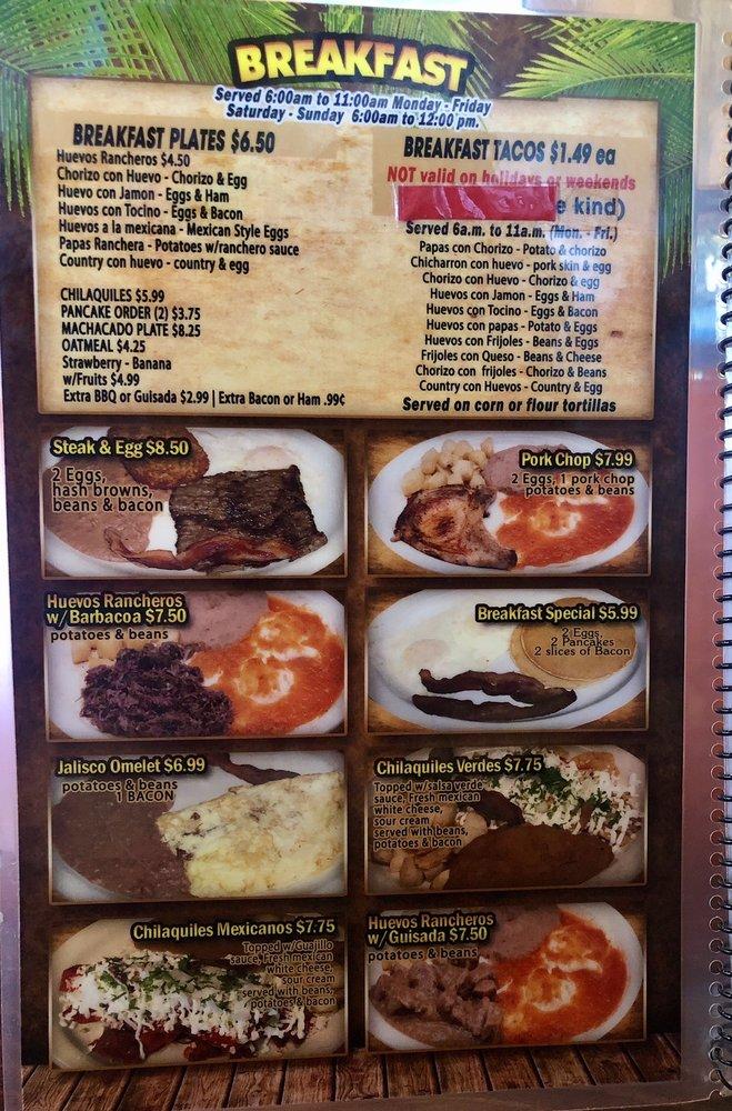 Menu at Hacienda Vallarta Mexican Restaurant, San Antonio, Marbach Rd
