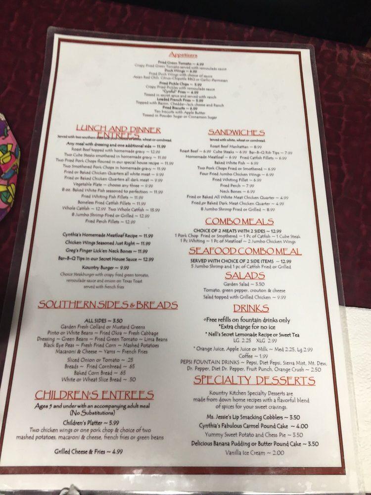 Carta del restaurante Kountry Kitchen, Indianapolis, N College Ave