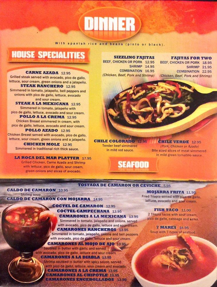 Menu at La Roca Mexican Restaurant, Newport