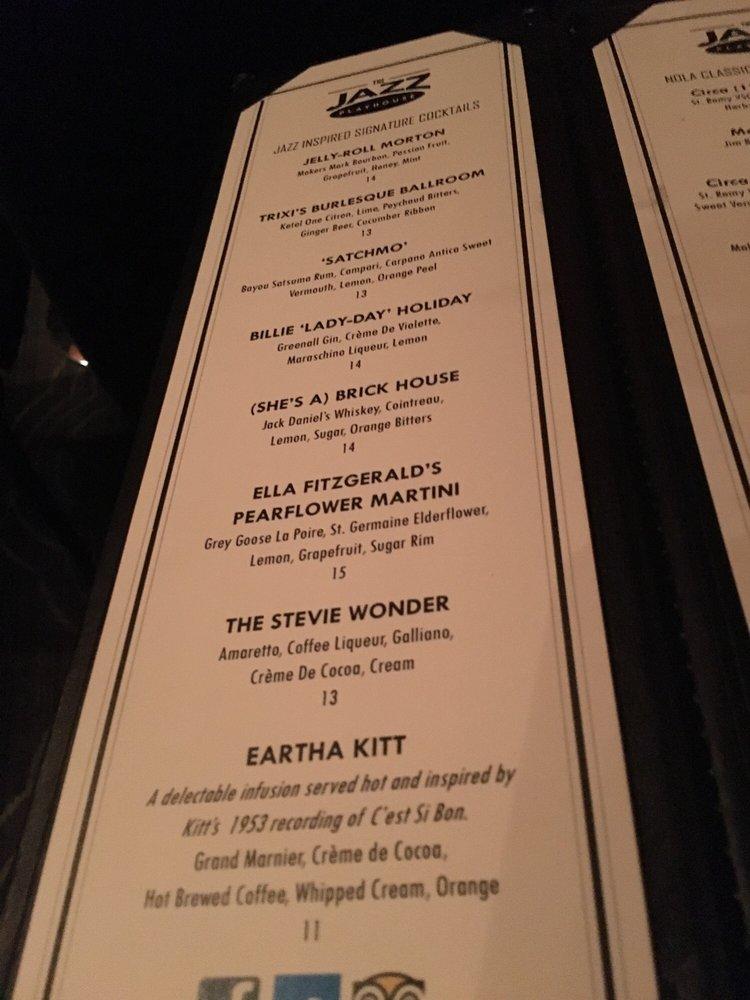 Menu at The Jazz Playhouse pub & bar, New Orleans