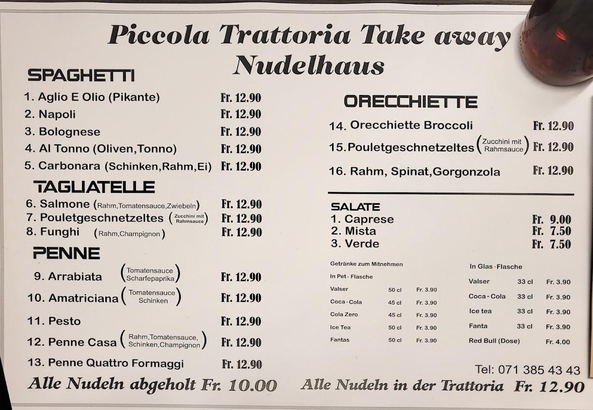 Speisekarte von Piccola Trattoria Nudelhaus, Gossau