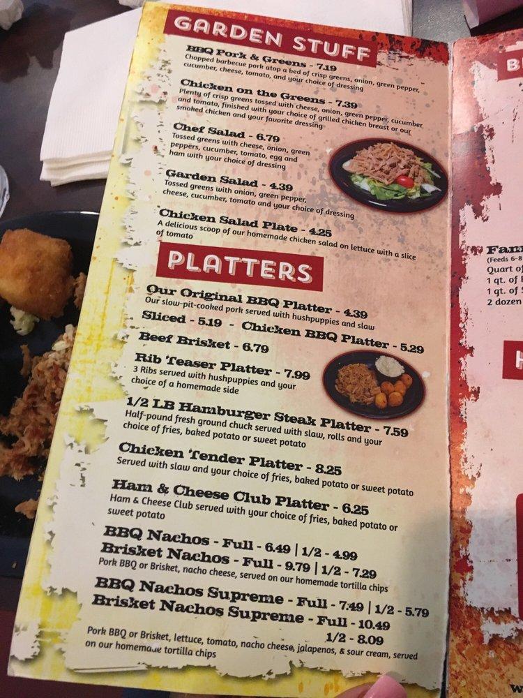 Menu at Checkered Pig BBQ & Ribs, Martinsville