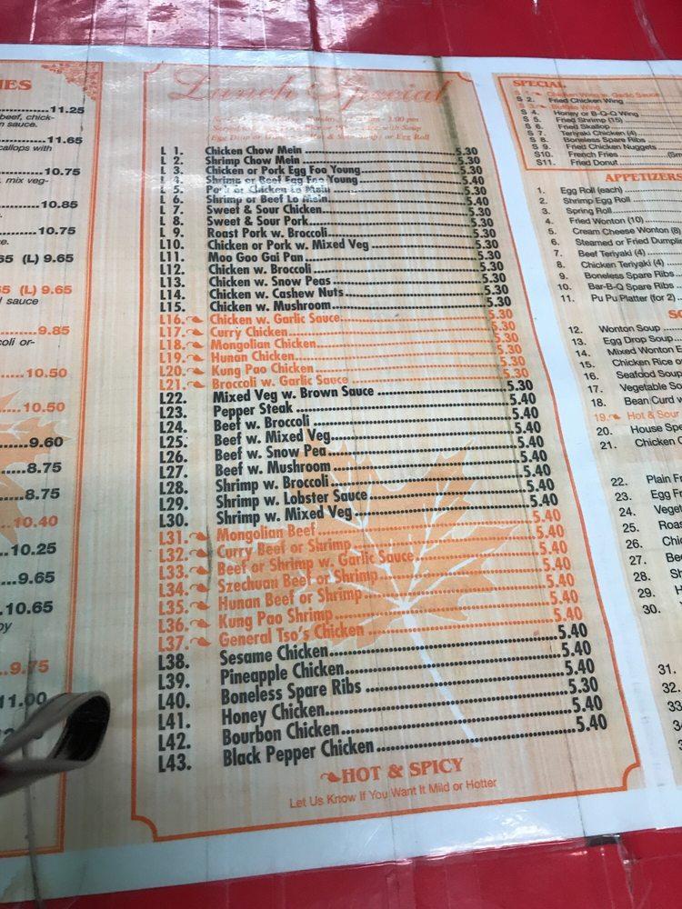Menu at China Garden Restaurant, Leesburg