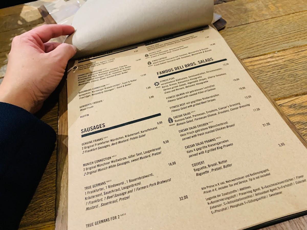 Speisekarte von Deli Bros restaurant, Frankfurt am Main