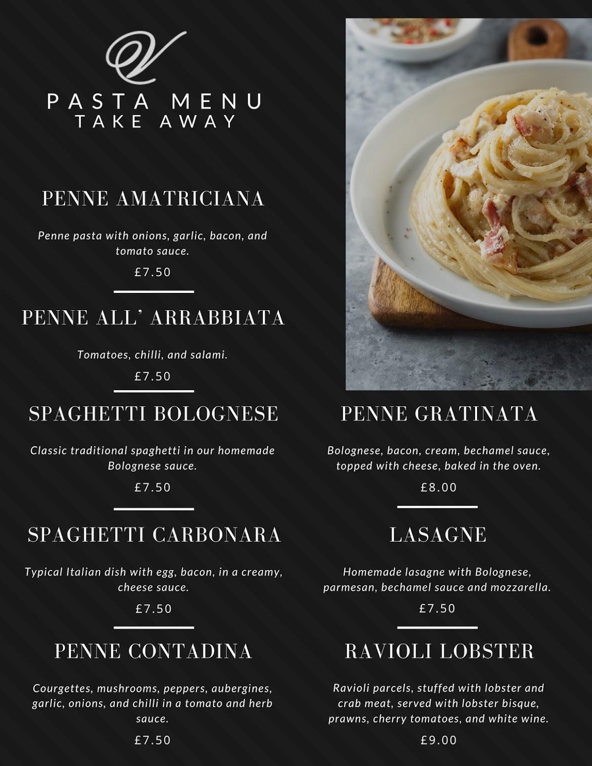 Menu at Vetrano Restaurant, Padiham