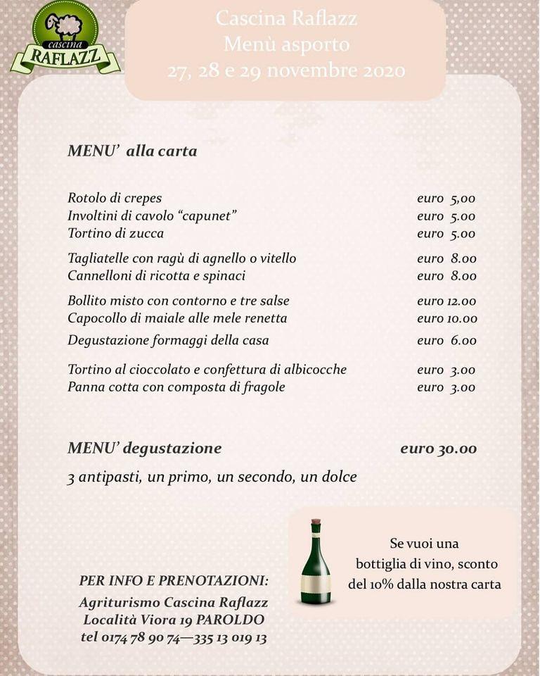 Menu di Cascina Raflazz 
