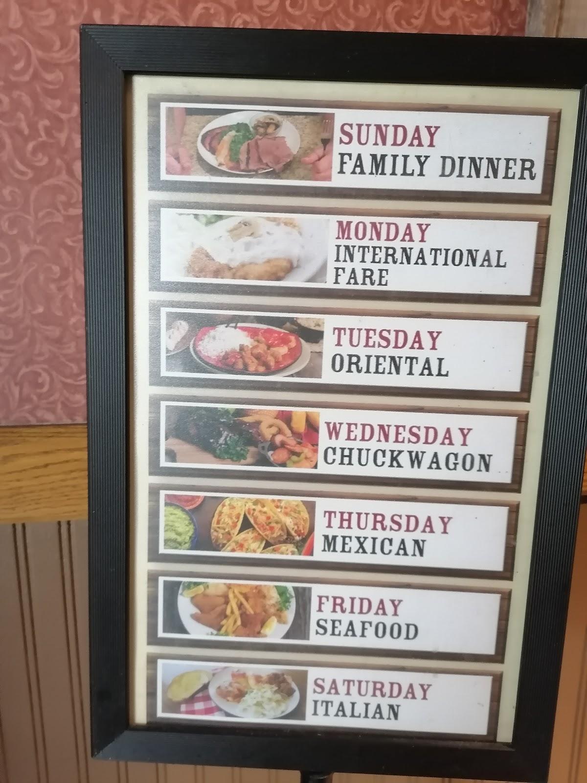 Menu at ChuckARama Buffet restaurant, Ogden