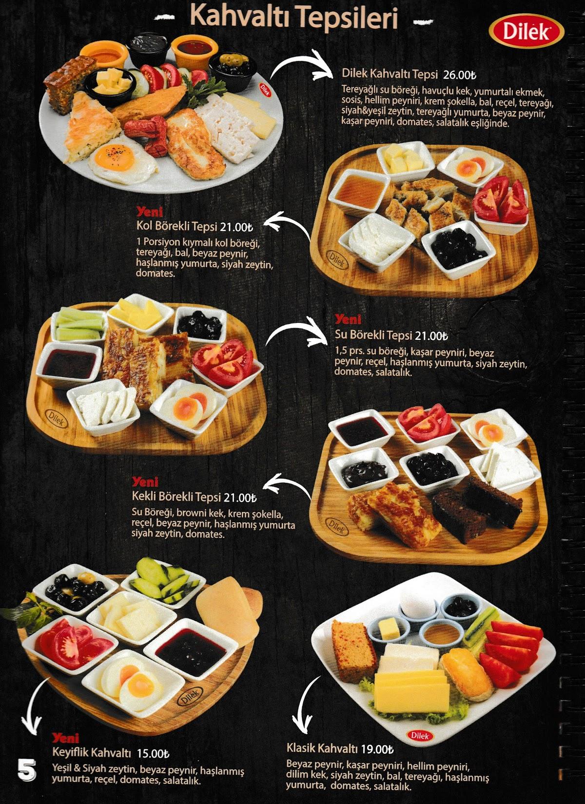 Menu at Dilek PastaneCafeRestaurant Cevizlibağ Şubesi, Istanbul