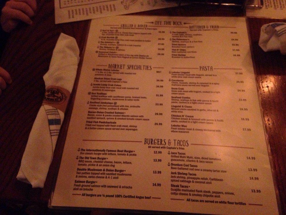 Menu at Fish Market Restaurant, Alexandria, 105 King St