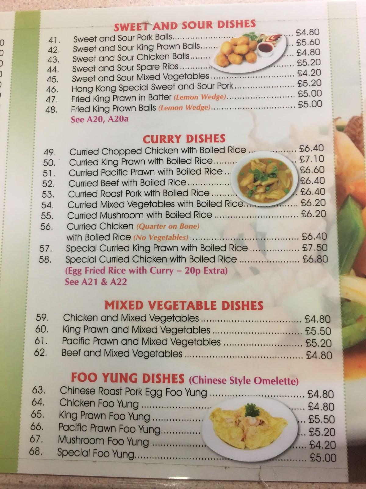 Menu at Golden Star Chinese Take Away fast food, Bedford